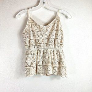 MAURICES TANK TOP LACE OVERLAY SIZE XS ADJUSTABLE STRAPS